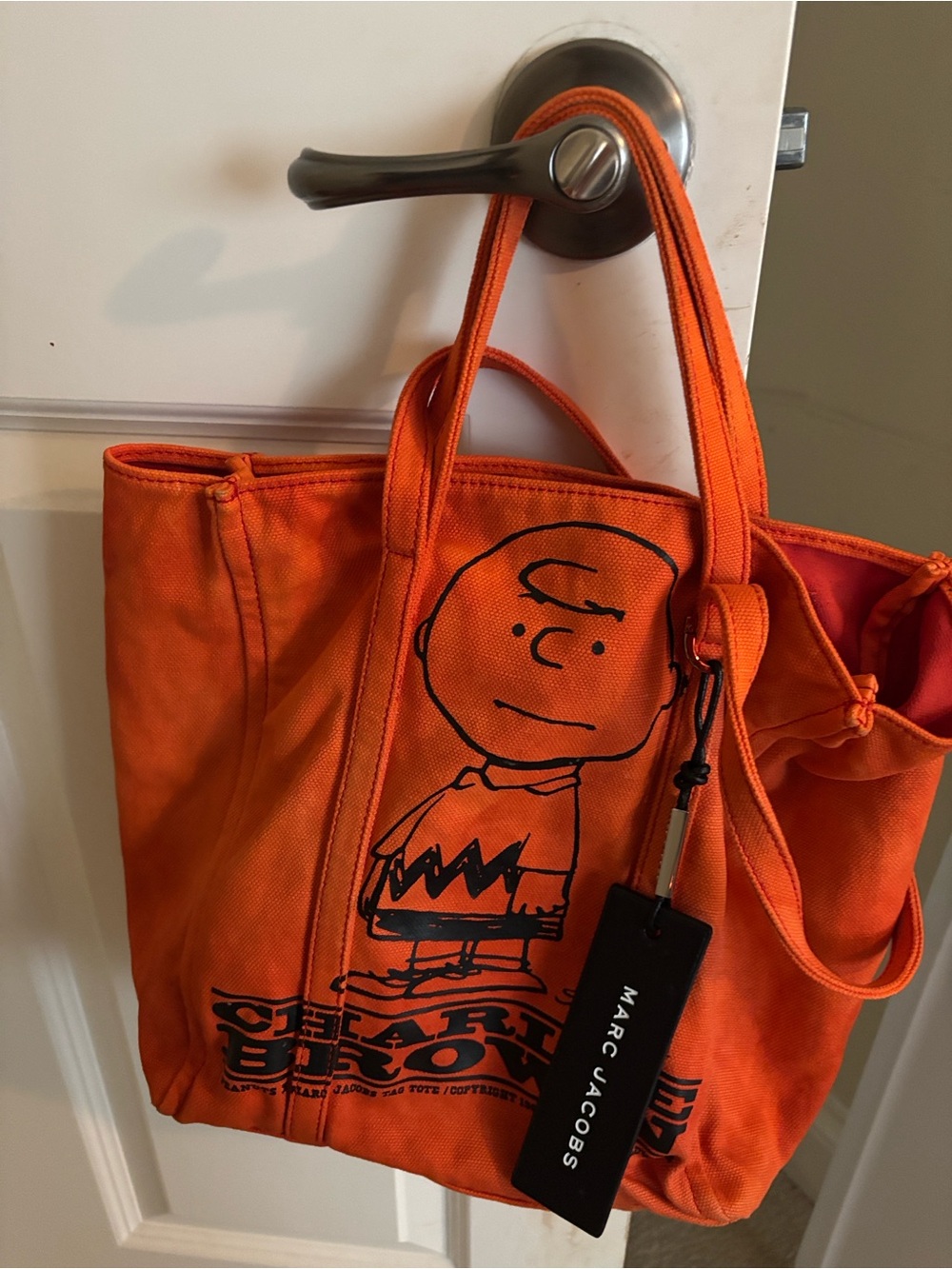Marc Jacobs Orange Canvas Charlie Brown Tote - Picture 2 of 6